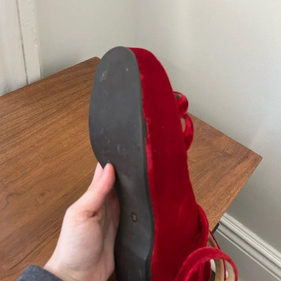 Prada SS 1997 Red Velvet Platforms - Picture 8 of 8